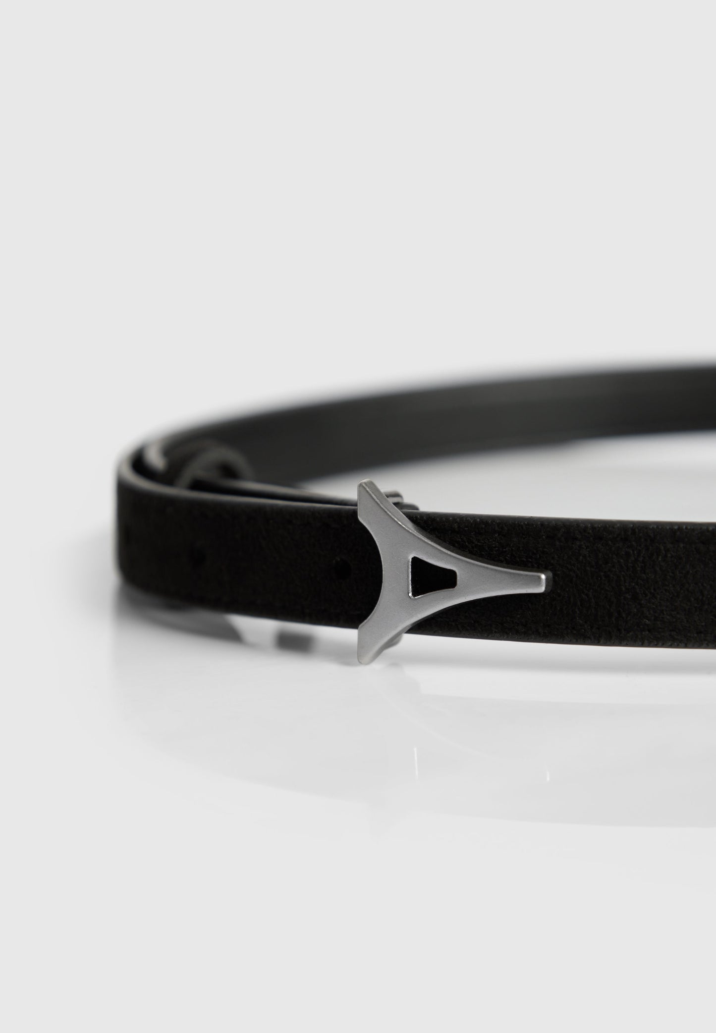 Eiffel Slim Suede Belt - Black/Silver