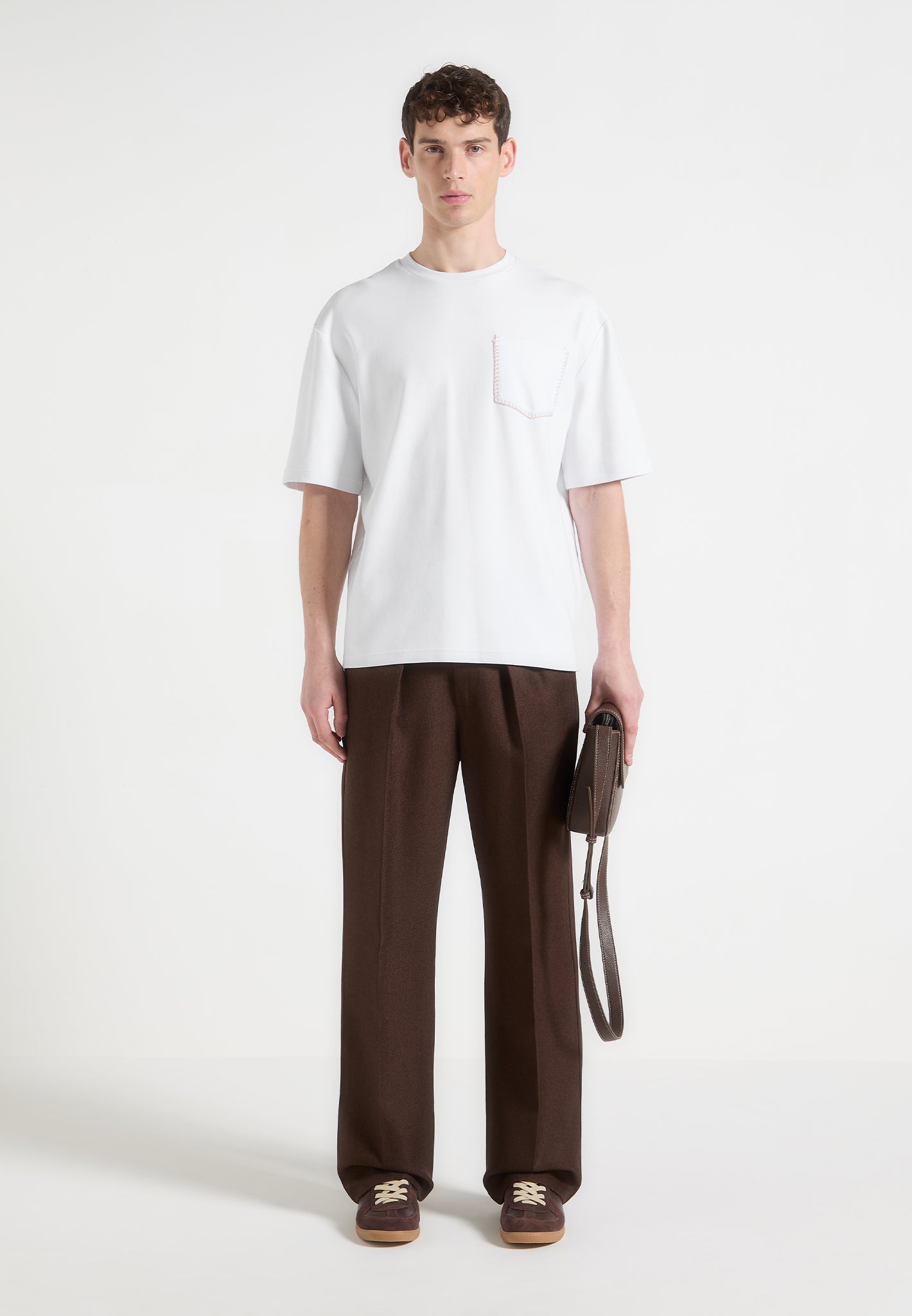 Whipstitch Pocket T-Shirt - White