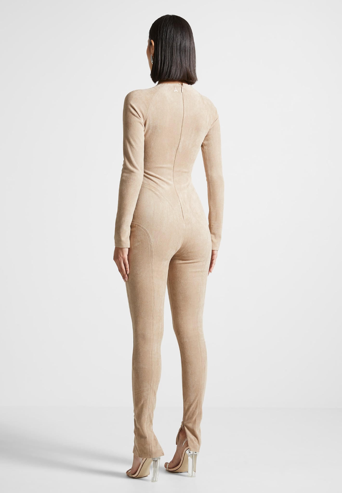 Vegan Suede Jumpsuit - Beige