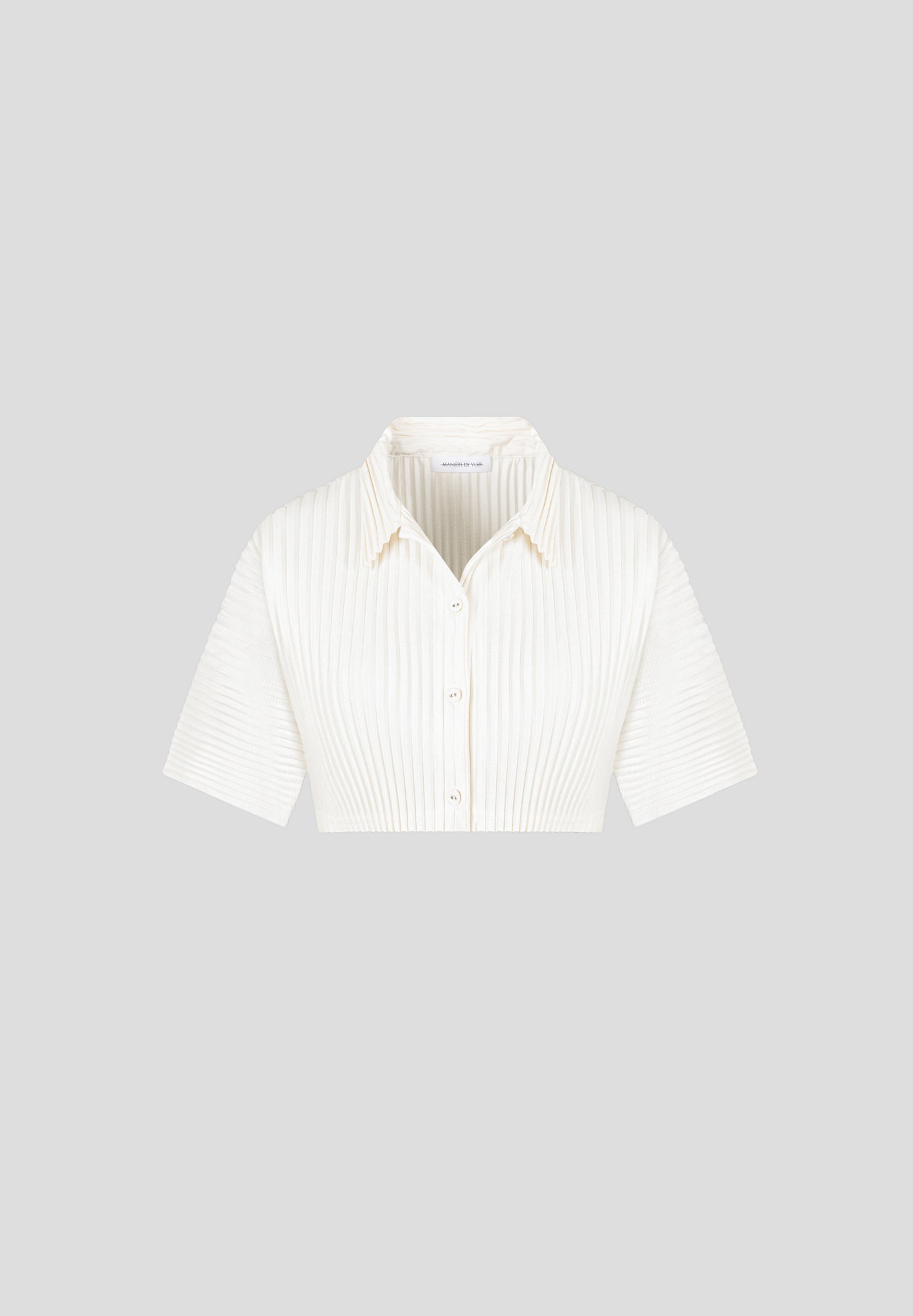 Pleated Cropped Shirt - Off White