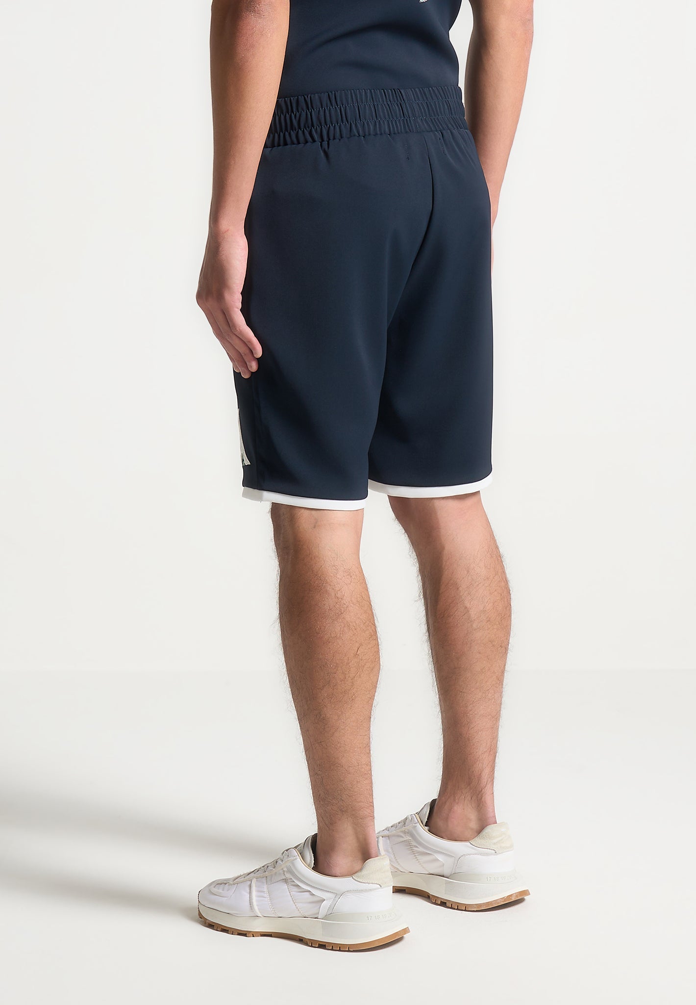 Velvet Eiffel Shorts  - Navy/White